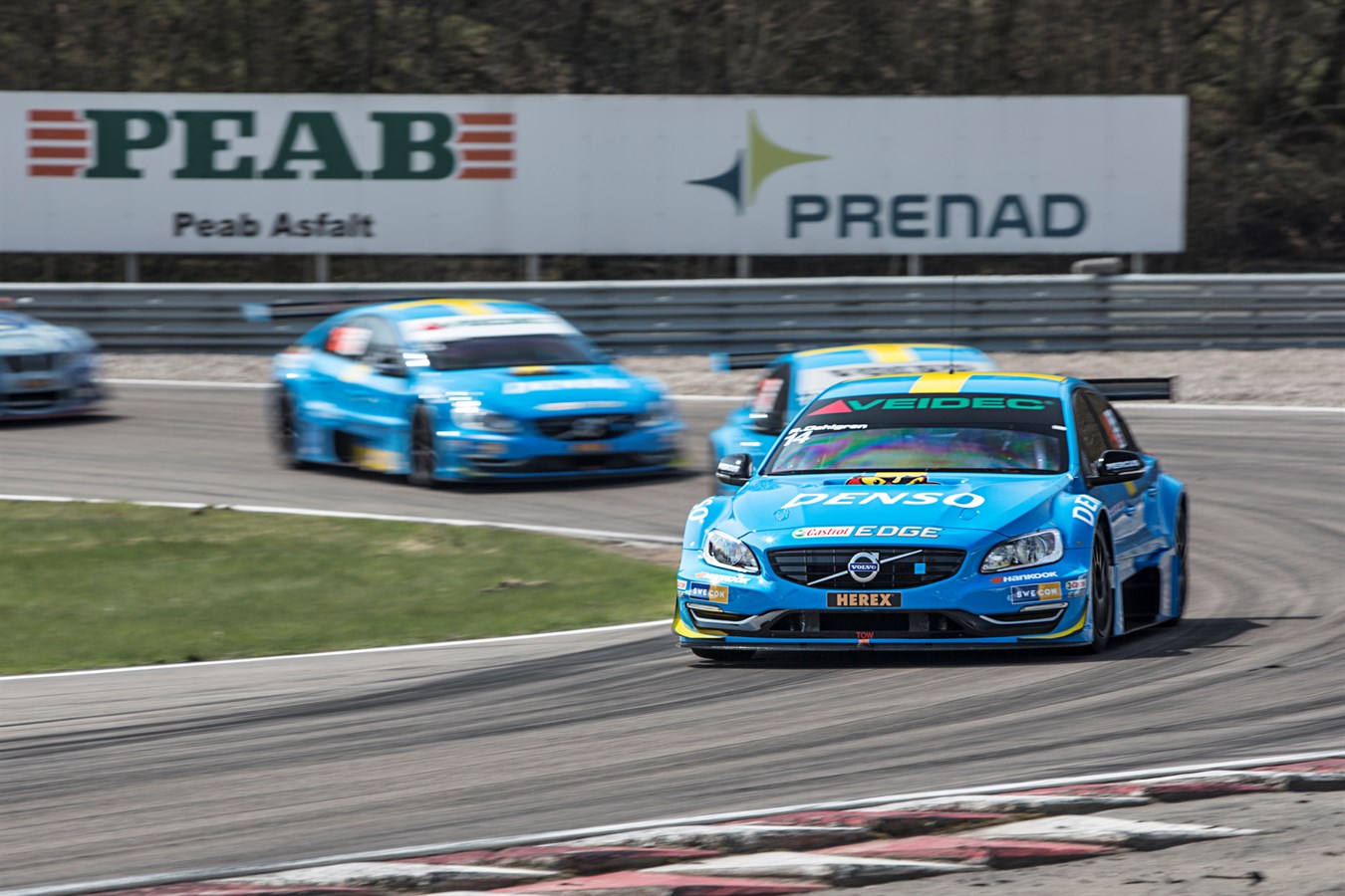 Volvo Polestar Racing at the 2013 STCC premiere at Knutstorp, Sweden