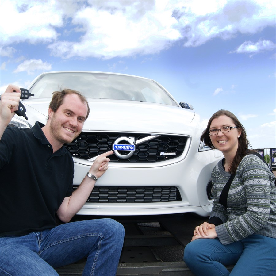 #LasteverC30 competition winners James and Christie McKenzie claim the keys to their brand new Volvo