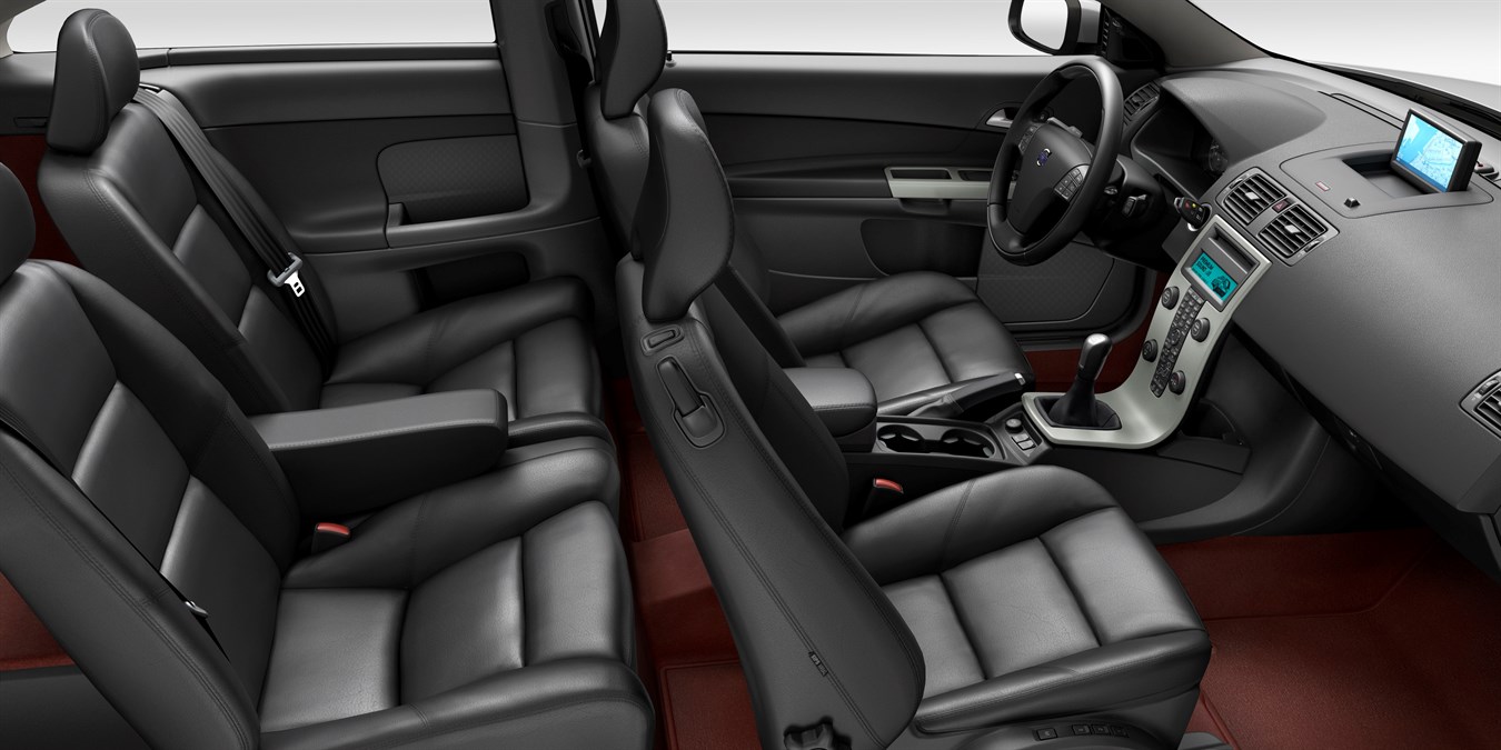 Passenger side view of Volvo C30's interior