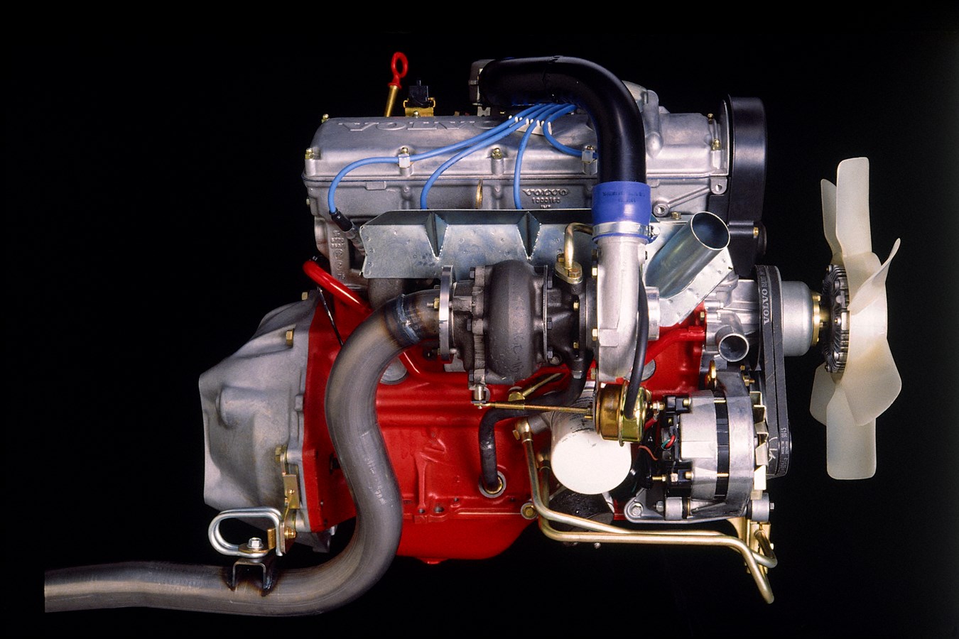 240, B21ET, 1980, Exhaust side with turbocharger unit