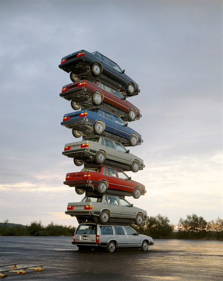 The Volvo stack, seven cars high, was also built using 760s.