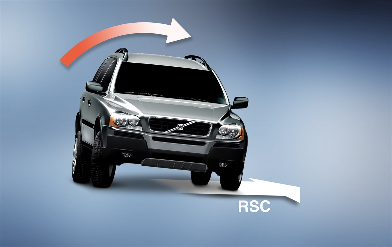 XC90, sistema per la stabilità su strada (RSS, Road Stability System), controllo dinamico della stabilità e della trazione (DSTC, Dynamic Stability and Traction Control)