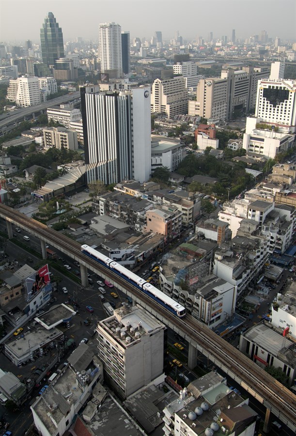 Traffic in Bangkok, from above