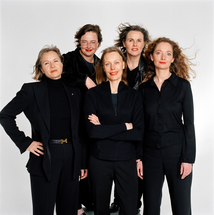 The team behind Your Concept Car by Volvo: Eva-Lisa Andersson, Tatiana Butovtisch Temm, Elna Holmberg, Maria Widell Christiansen and Camilla Palmertz, 2003.