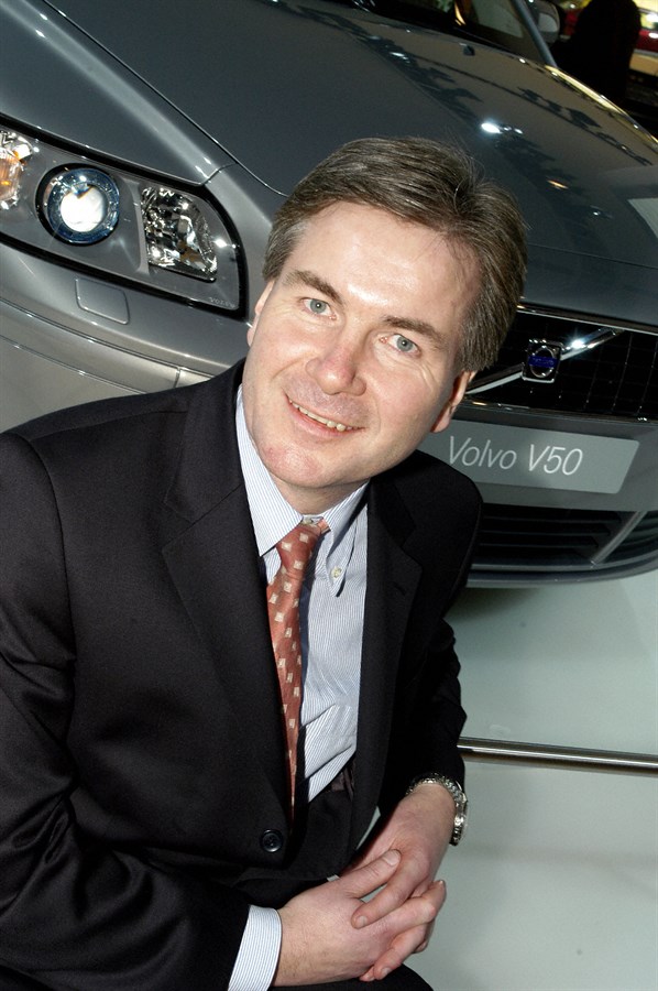 Gerry Keaney, Senior Vice President and head of Marketing Sales and Customer Service, Volvo Car Corporation. (The 2005 Volvo V50 US spec.)  Ford Photographic/Sam Varnhagen