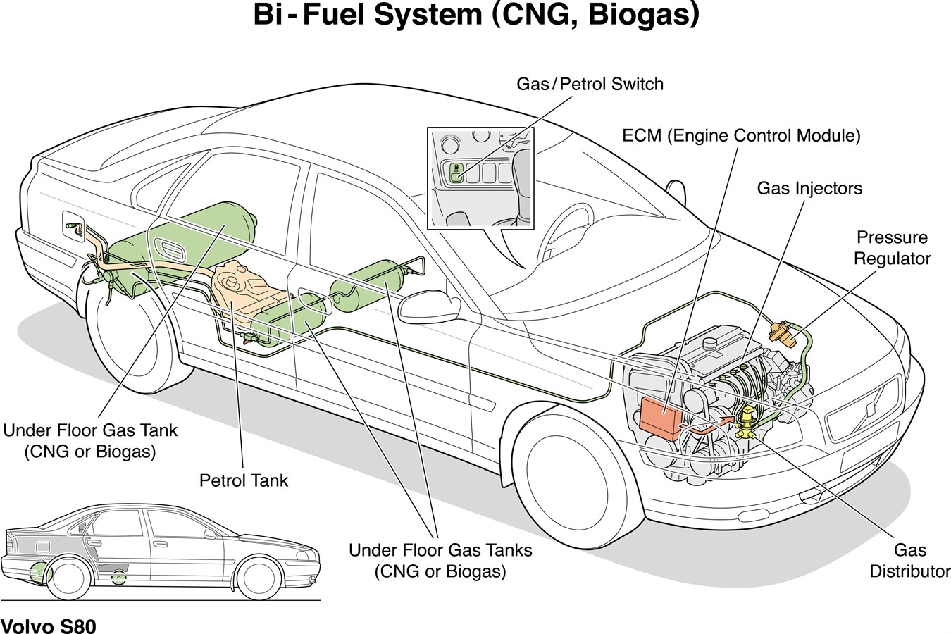 S80 Bi-Fuel, CNG
