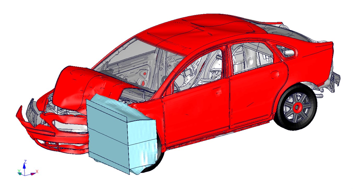 Highly complex crash tests, here on a Volvo S40, are run overnight on Volvo Cars new supercomputer, enabling the design engineers to work on assignments around the clock.