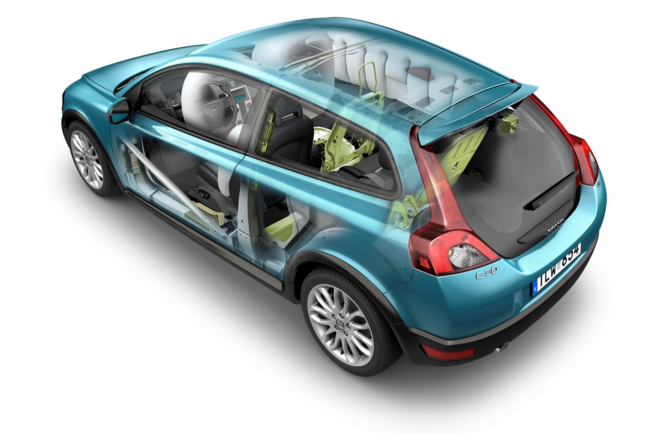 Volvo C30, sicurezza ai raggi X, sicurezza di protezione, sistemi di sicurezza integrati