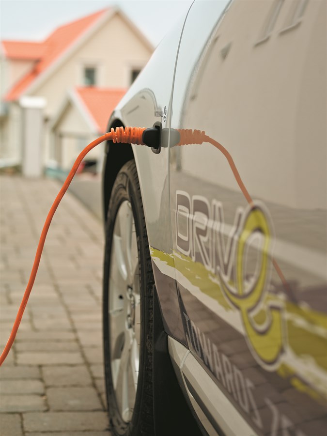 Home charging of the Volvo V70 Plug-in hybrid demonstration car.