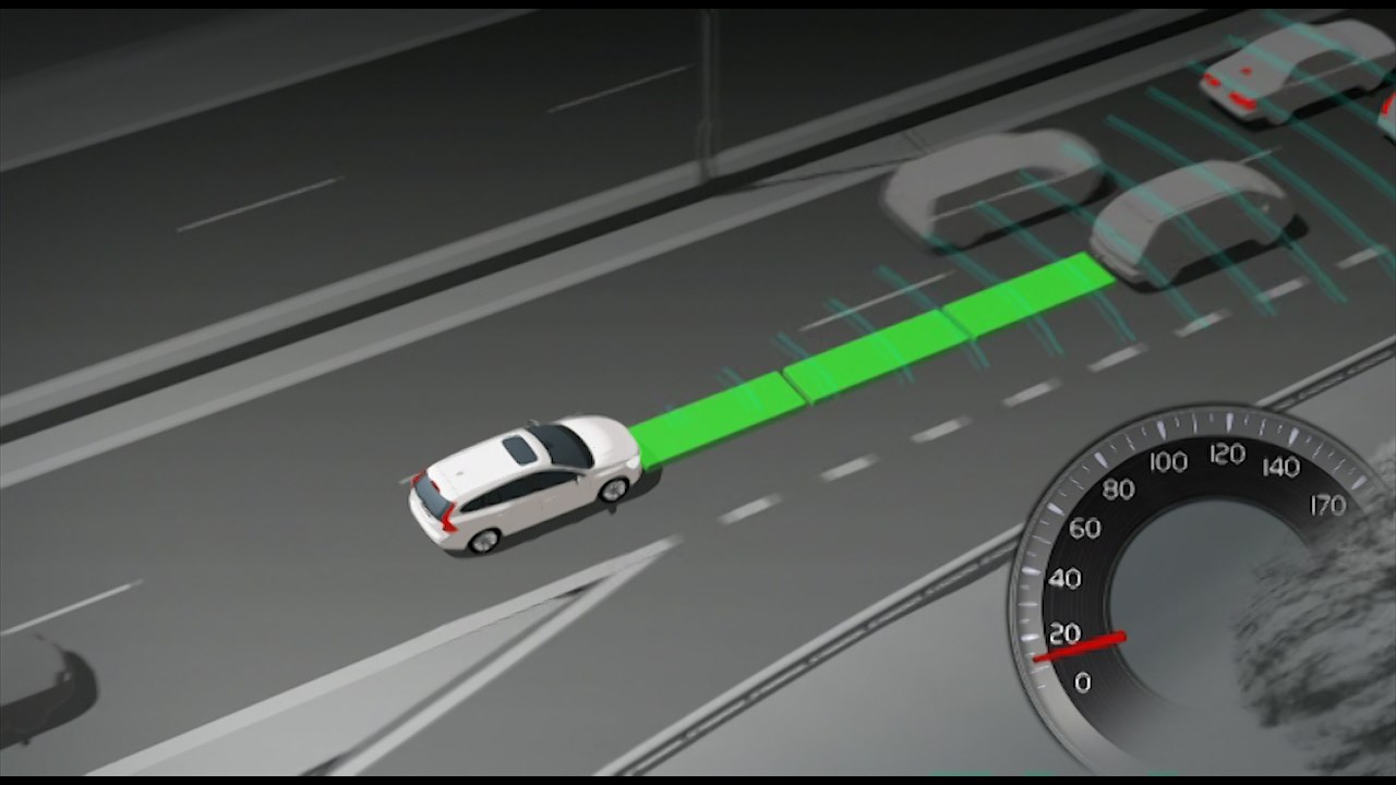 Volvo V60, Adaptive Cruise Control, Animation (without text) - Video Still