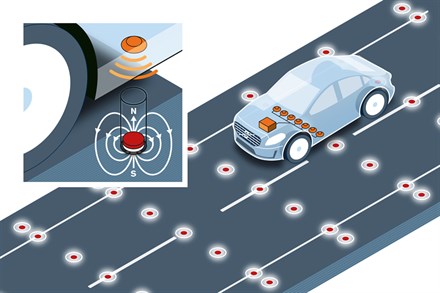 Volvo Car Group provar vägmagneter för noggrann positionering av självkörande bilar