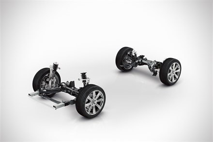 Il telaio della Volvo XC90 garantisce una dinamica sicura e unica nel suo genere, con la possibilità di scegliere la modalità di guida