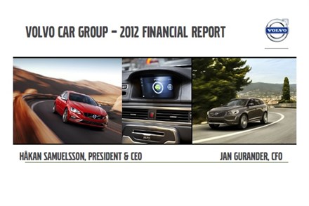 Volvo Car Group 2012 Financial Report - Presentation slides