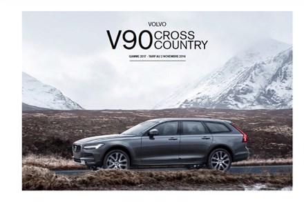 Tarifs Volvo V90 Cross Country 2 novembre 2016