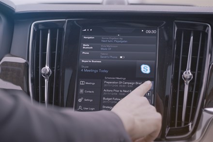 Join Skype for Business meeting in a Volvo car