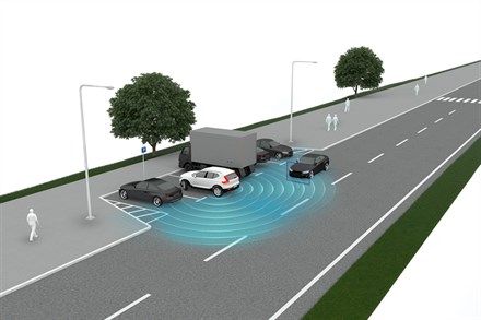 Volvo XC40 - Animation Cross Traffic Alert mit automatischer Bremsfunktion