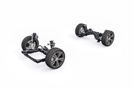 New Volvo V60 - double-link front and multilink rear suspension - animation