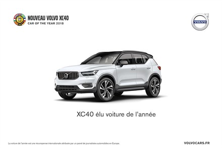 Le nouveau Volvo XC40 élu Voiture de l’année 2018