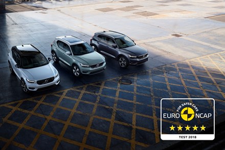 Volvo XC40, Europese Auto van het Jaar, ontvangt vijf sterren in de Euro NCAP test