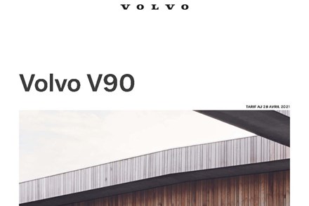 Tarifs Volvo V90 MY22 - 28 avril 2021