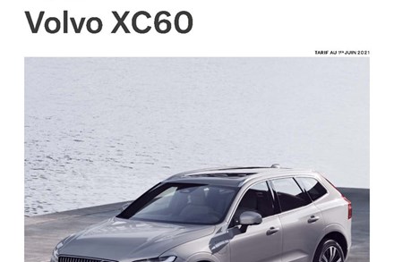 Tarifs Volvo XC60 - 1er juin 2021