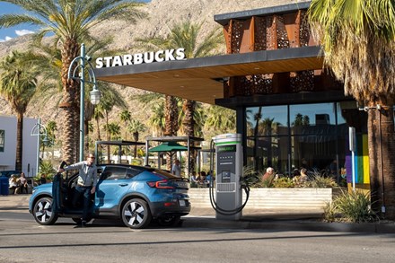 Volvo Cars explores electric vehicle charging network at U.S. Starbucks stores