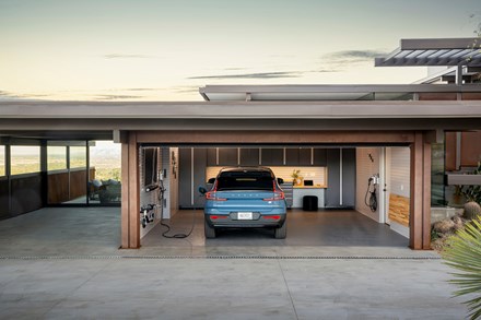 Volvo Car USA Showcases the All-Electric C40 Recharge in the “Recharge Garage” Designed in Partnership with Garage Living and Compass
