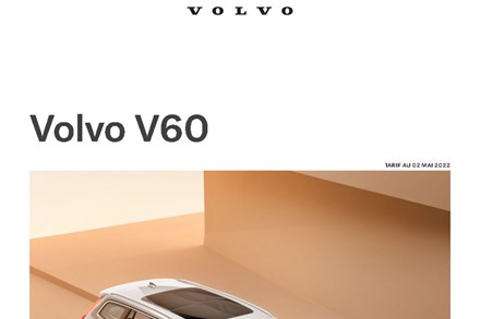 Tarifs Volvo V60 MY23.5 - 2 mai 2022