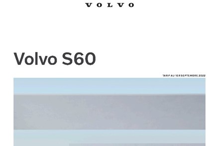 Tarifs Volvo S60 MY24 - 1er septembre 2022