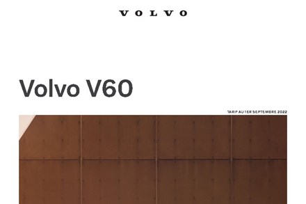 Tarifs Volvo V60 MY24 - 1er septembre 2022