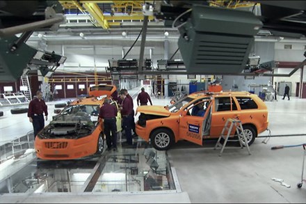 Volvo Cars Crash Test Laboratory celebrates 10 Years in 2010. (1:29 minutes)