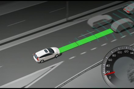 Volvo V60, Adaptive Cruise Control, Animation (without text, 0:34)